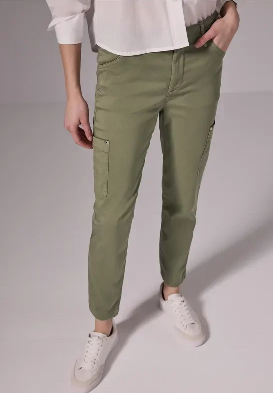 Street One Studio Frauen Hose im Cargo-Look in Grün, Gr: 36