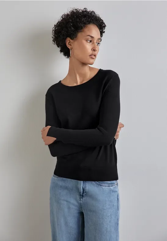 Street One Frauen Pullover in Schwarz, Gr: 40