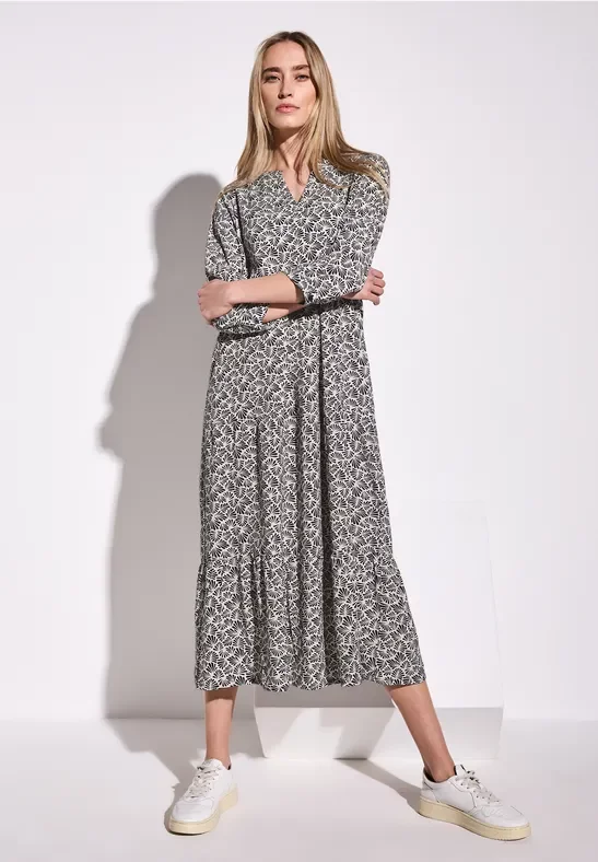 Street One Frauen Kleid mit Volants in Blau, Gr: 38