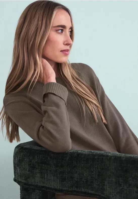 Street One Frauen Basic Pullover in Braun, Gr: 38