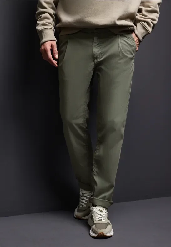 Street One MEN Männer Moderne Chino in Grün, Gr: 28