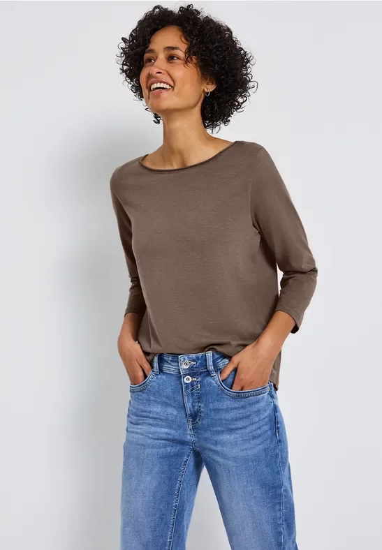 Thumbnail - Street One Frauen Shirt mit 3/4 Arm in Braun, Gr: 34