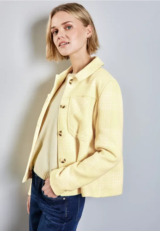 Street One Frauen Karierte Jacke in Gelb, Gr: 44