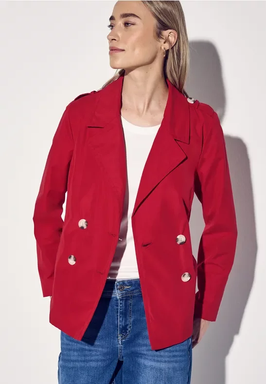 Thumbnail - Street One Frauen Doppelreihiger Trenchcoat in Rot, Gr: 36