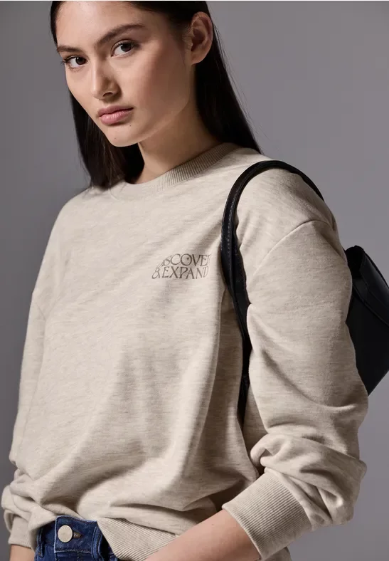 Street One Studio Frauen Sweater mit Rundhals in Beige, Gr: 36