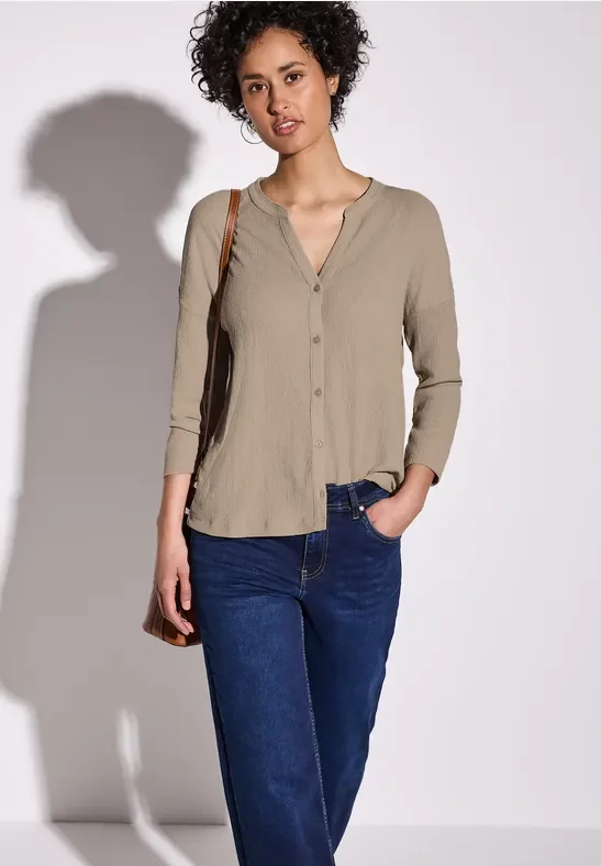 Street One Frauen Tunika-Jacke mit Struktur in Beige, Gr: 44