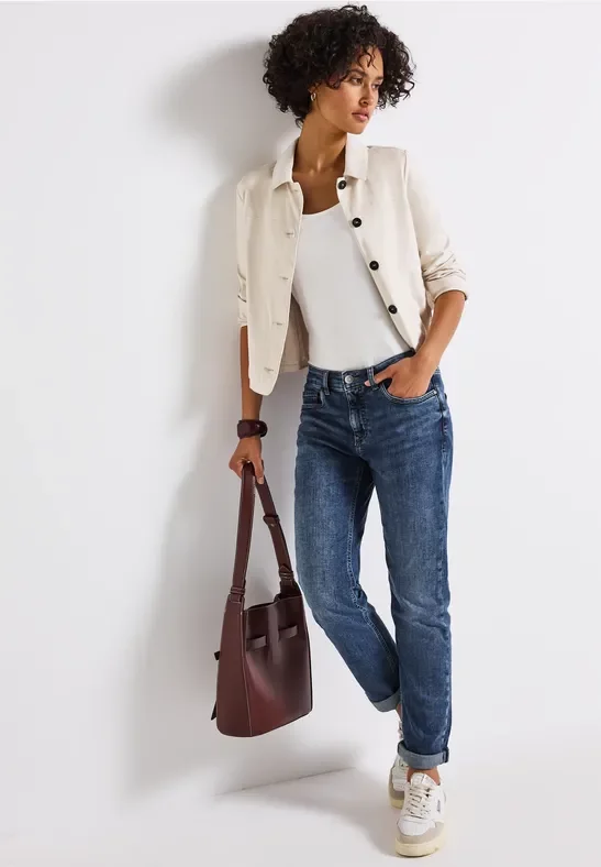 Street One Frauen Boyfriend Jeans in Blau, Gr: 32