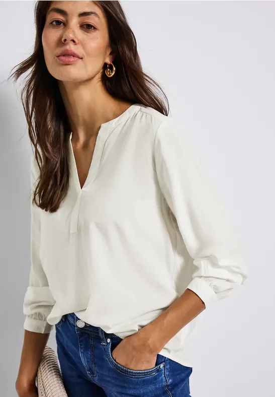 Thumbnail - Street One Frauen Split Neck Tunika in Weiß, Gr: 40