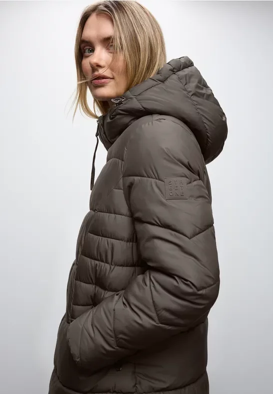 Street One Frauen Kurze Steppjacke in Braun, Gr: 36