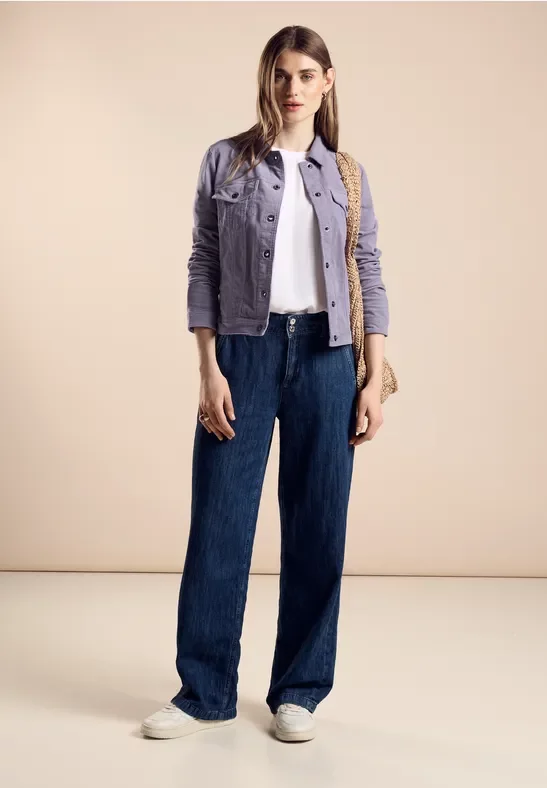 Thumbnail - Street One Frauen Kurze Cordjacke in Lila, Gr: 44