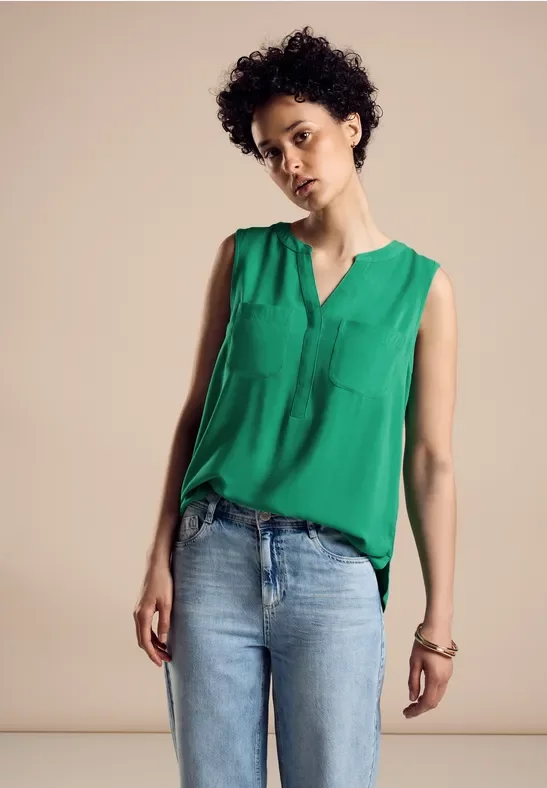 Street One Frauen Sommer Blusentop in Grün, Gr: 34