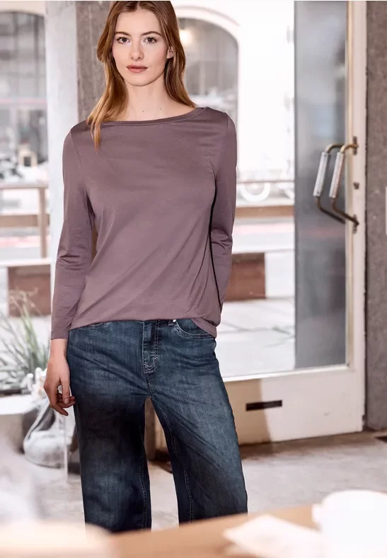 Street One Studio Frauen Basic Shirt in Rosa, Gr: 44