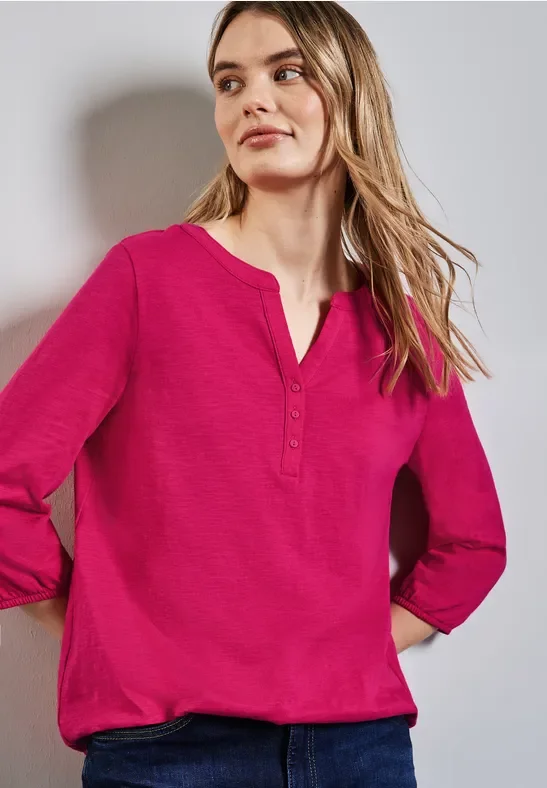 Street One Frauen Jersey-Shirt in Pink, Gr: 36