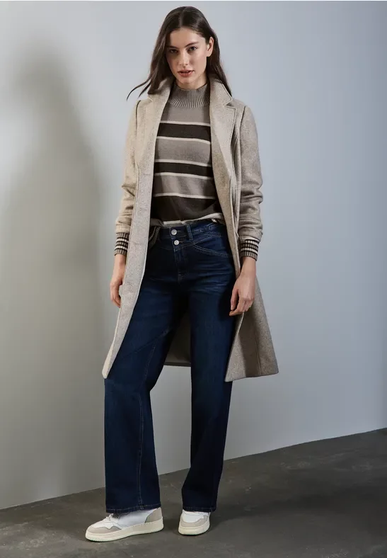 Thumbnail - Street One Frauen Gestreifter Pullover in Beige, Gr: 42