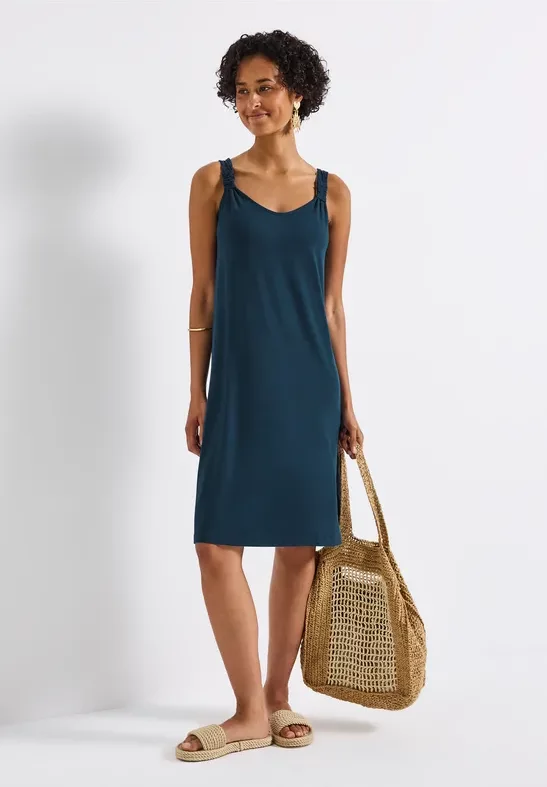 Street One Frauen Kleid mit Knotendetail in Türkis, Gr: 36