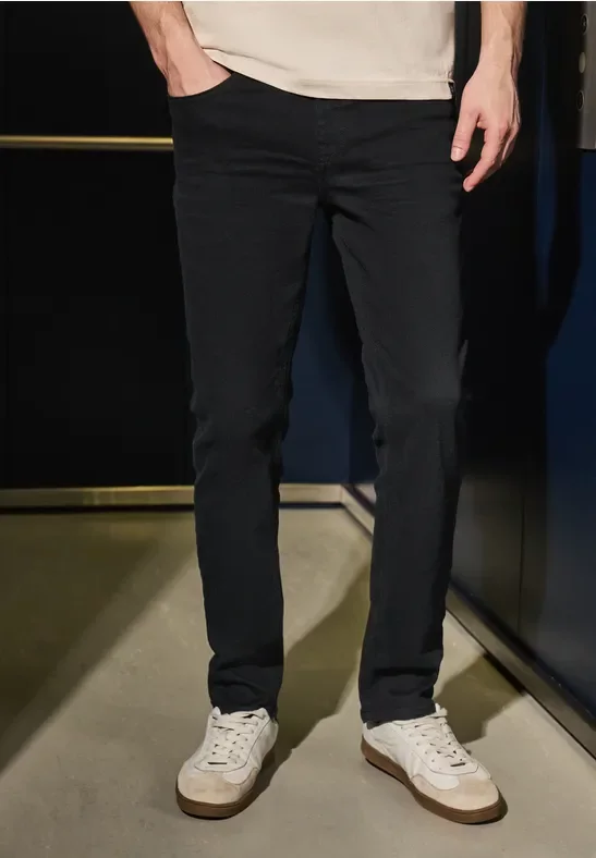 Street One MEN Männer Jeans im Slim Fit in Schwarz, Gr: 28