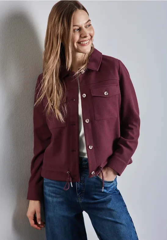 Street One Frauen Jacke in Wolloptik in Rot, Gr: 46