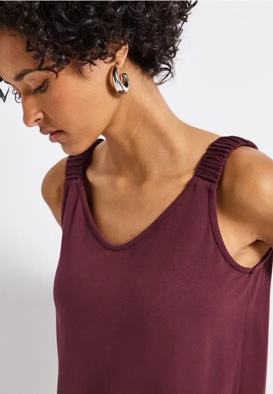 Street One Frauen Top mit Raffung in Rot, Gr: 46