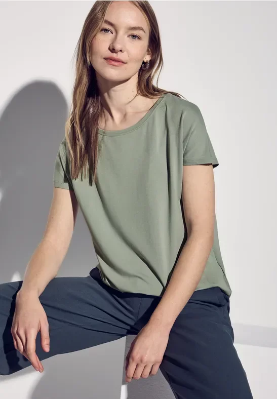 Street One Frauen Langes Shirt in Grün, Gr: 40