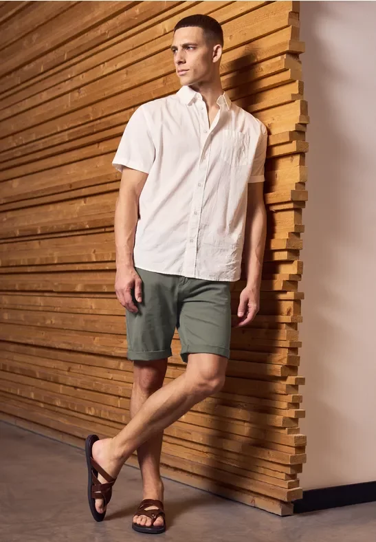 Thumbnail - Street One MEN Männer Chino Shorts in Grün, Gr: 32