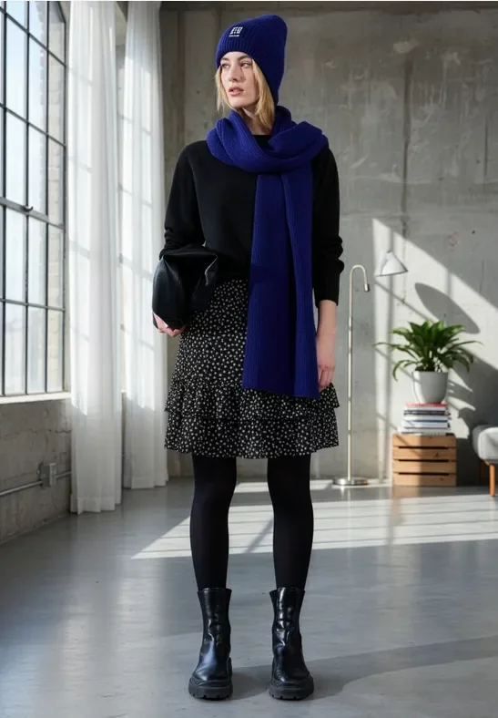 Thumbnail - Street One Studio Frauen Gemusterter Chiffonrock in Schwarz, Gr: 42