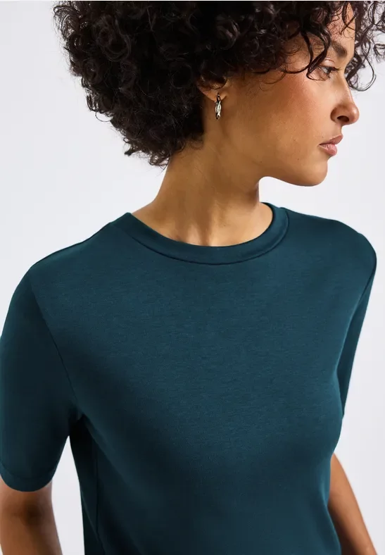 Street One Frauen Basic Shirt mit Turtleneck in Türkis, Gr: 36