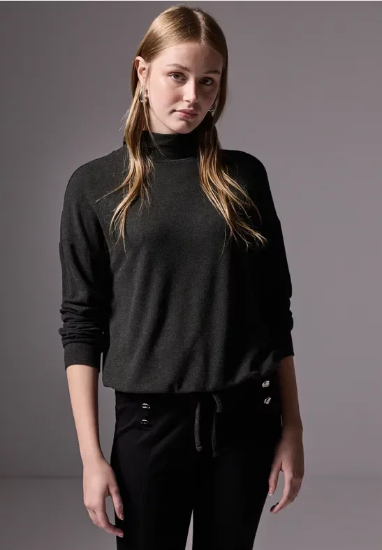 Thumbnail - Street One Studio Frauen Softes Turtleneck-Shirt in Grau, Gr: 34