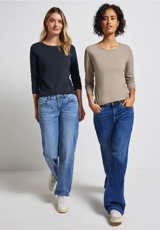Thumbnail - Street One Frauen 2er-Pack Langarmshirts in Multicolour, Gr: 40