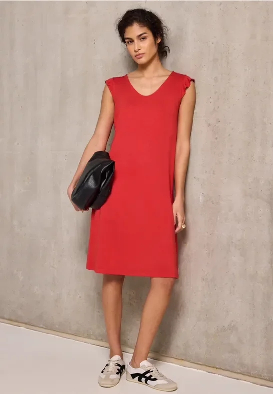 Street One Studio Frauen Jersey-Kleid in Rot, Gr: 38