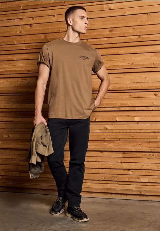 Street One MEN Männer Slim Fit Hose in Schwarz, Gr: 36