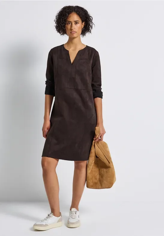 Street One Frauen Velorus Kleid in Braun, Gr: 44