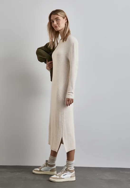 Thumbnail - Street One Frauen Langes Strickkleid in Beige, Gr: 44