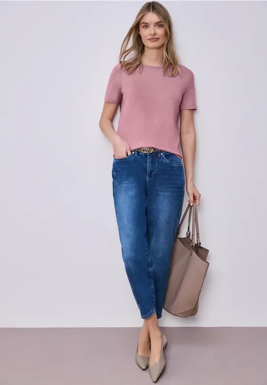 Street One Frauen Longshirt in Rosa, Gr: 36