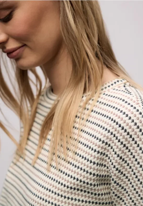 Thumbnail - Street One Frauen Gestreiftes Shirt in Weiß, Gr: 36