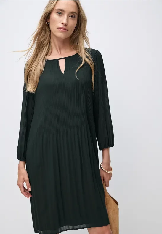 Thumbnail - Street One Frauen Plissée Tunika-Kleid in Grün, Gr: 40