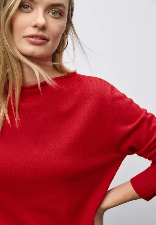 Thumbnail - Street One Frauen Basic Pullover in Rot, Gr: 36