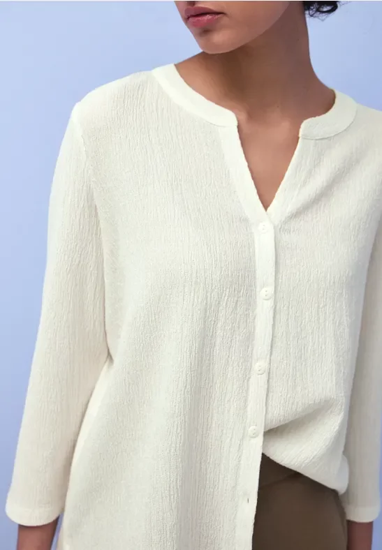 Street One Frauen Shirt im Tunika-Look in Weiß, Gr: 44