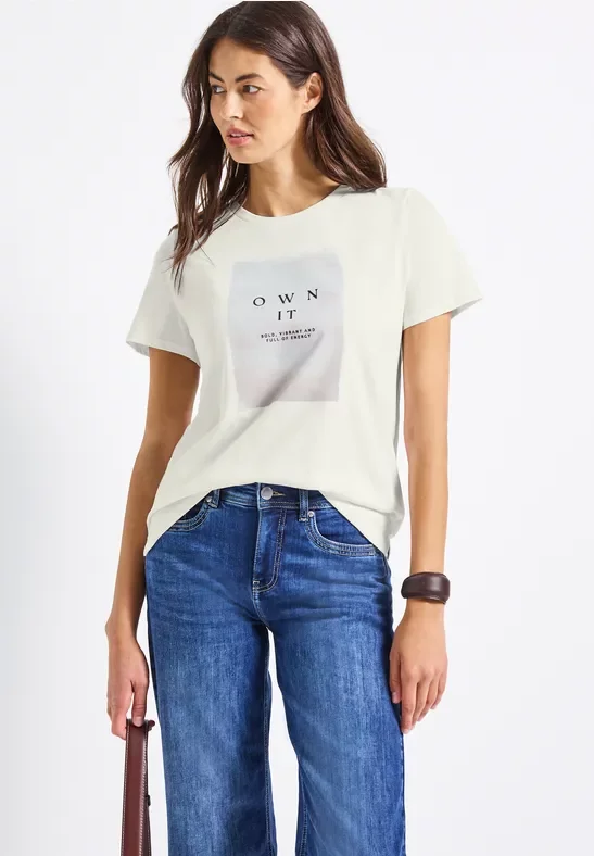 Thumbnail - Street One Frauen T-Shirt mit Print in Weiß, Gr: 36
