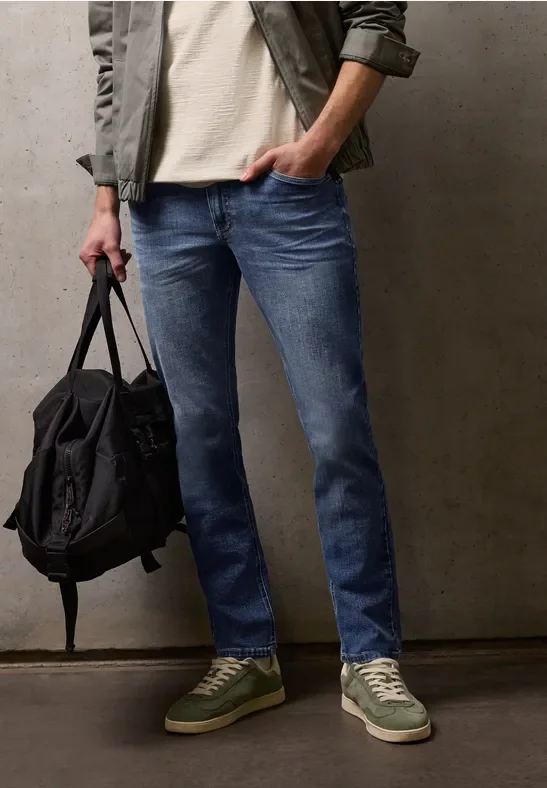 Street One MEN Männer Slim Leg Jeans in Blau, Gr: 28
