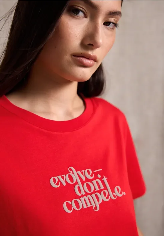 Street One Studio Frauen Basic T-Shirt mit Print in Rot, Gr: 42