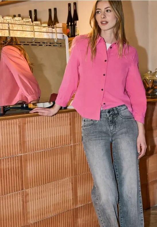 Street One Studio Frauen Hemdbluse in Pink, Gr: 44