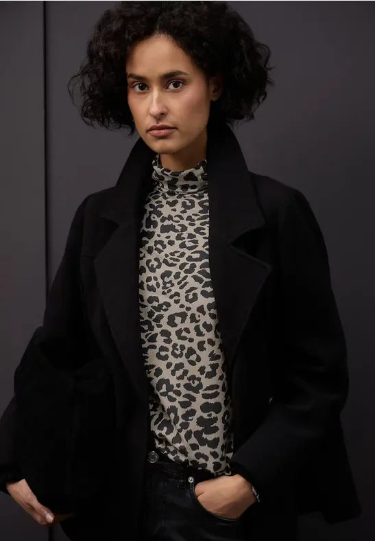 Thumbnail - Street One Frauen Gemustertes Rollkragenshirt in Beige, Gr: 44