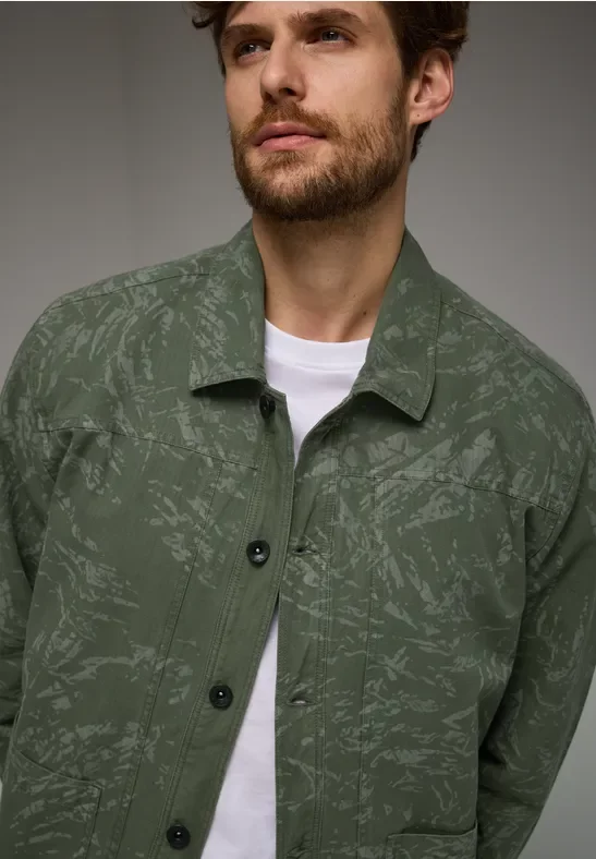 Thumbnail - Street One MEN Männer Jacke mit Print in Grün, Gr: XL