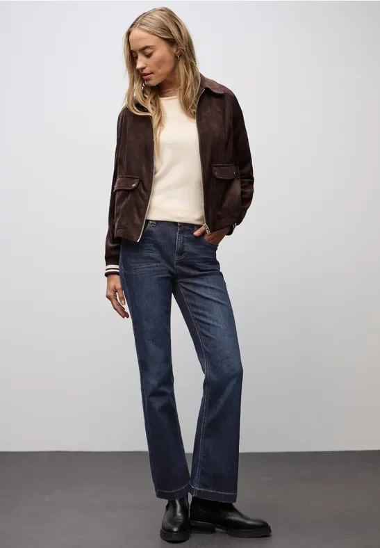 Street One Frauen Bootcut Jeans in Blau, Gr: 29