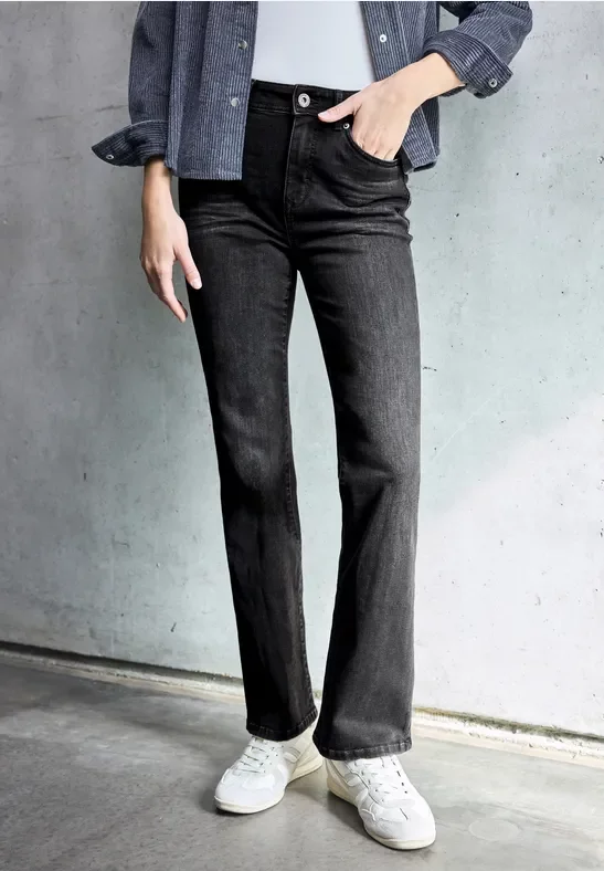 Thumbnail - Street One Studio Frauen Bootcut Jeans in Schwarz, Gr: 28