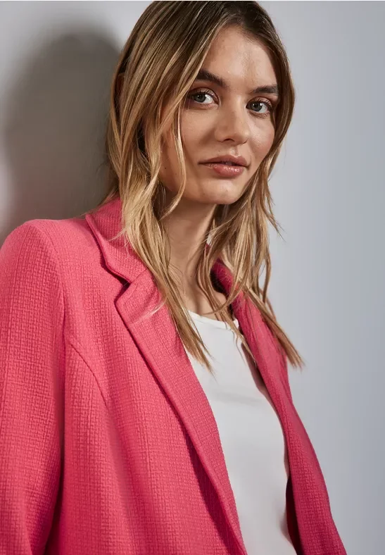Street One Frauen Strukturblazer in Rosa, Gr: 40