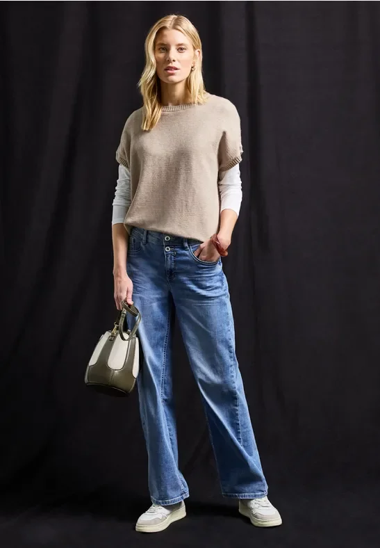 Street One Frauen Cozy Pullover in Beige, Gr: 38