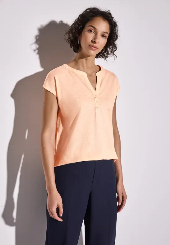Street One Frauen Jersey Shirt im Tunika-Look in Orange, Gr: 42