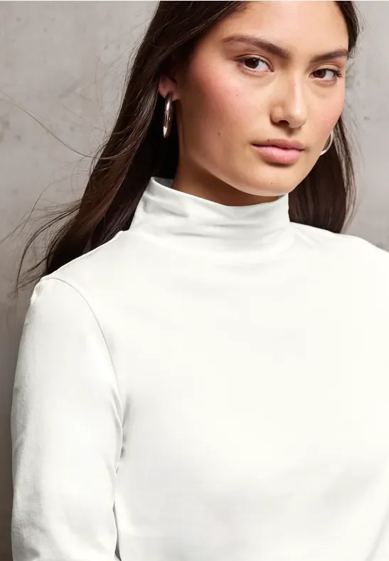 Street One Studio Frauen Turtleneck Shirt in Weiß, Gr: 42