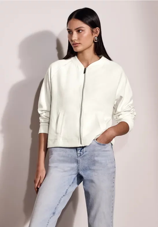 Street One Studio Frauen Jacke mit feiner Struktur in Weiß, Gr: 44